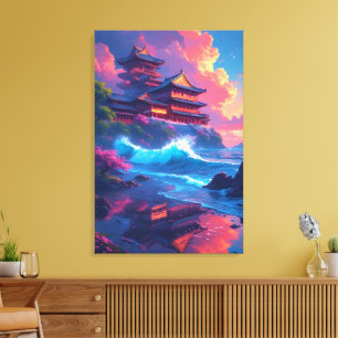Dreamwave Pagoda vid havet Canvastryck