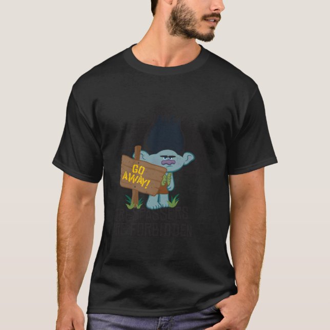 Dreamworks' Troll Gren Go Away Crewnacken T Shirt (Framsida)