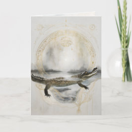 Dreamwoven Guardian Alligator Greeting Card Kort