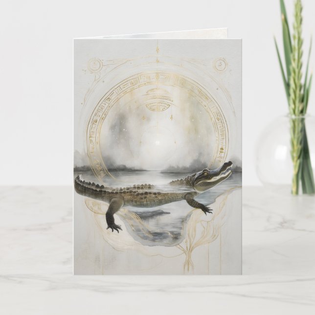 Dreamwoven Guardian Alligator Greeting Card Kort (Framsida)