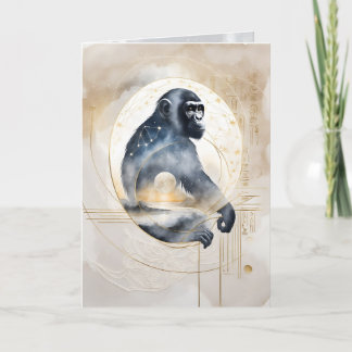 Dreamwoven Guardian Chimpanzee Greeting Card Kort