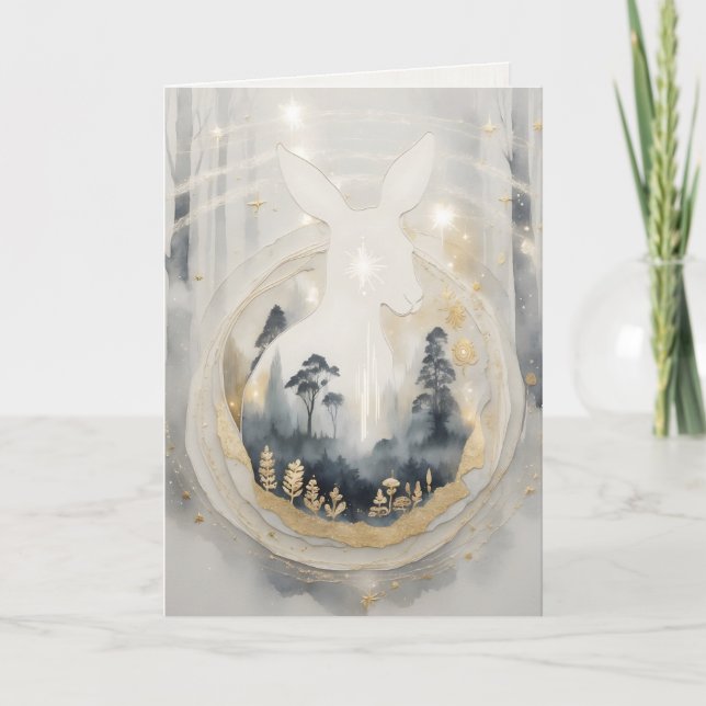 Dreamwoven Guardian Kangaroo (Marlu) – Golden Fore Kort (Framsida)