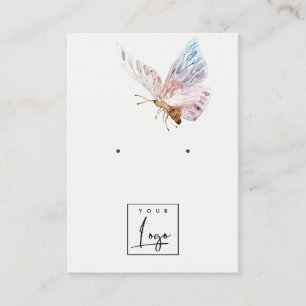 Dreamy Aqua Butterfly Logotyp Earring Visning Visitkort