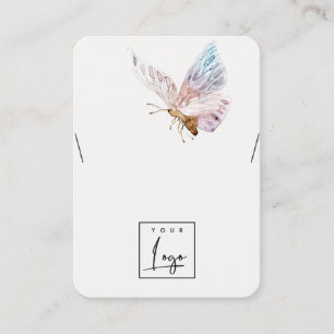 Dreamy  Aqua Butterfly Logotyp Necklace Visning Visitkort