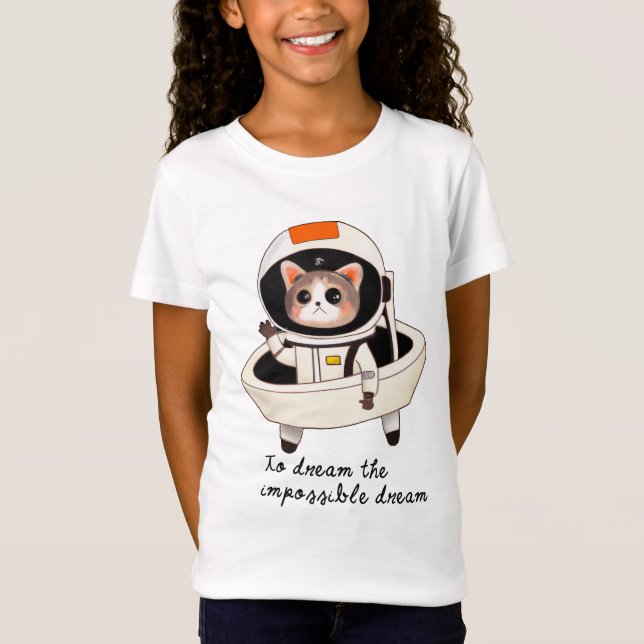 Dreamy astrocat Girl's T-shirt (Framsida)