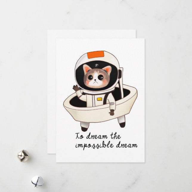 Dreamy astrocat julkort (Fram/Back In Situ)