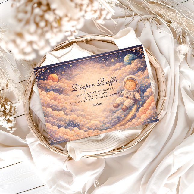 Dreamy Astronaut Cloudscape Diapper Raffle  Tilläggskort (Skapare uppladdad)