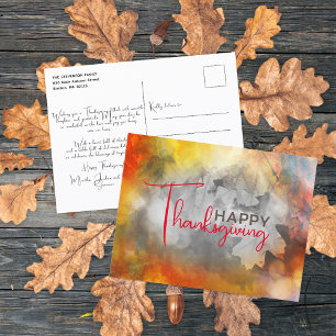 Dreamy Autumn Foliage Thanksgiving Message Vykort
