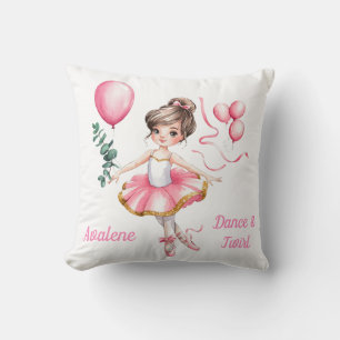 Dreamy Ballerina in Flight Födelsedagsfest Gift Kudde