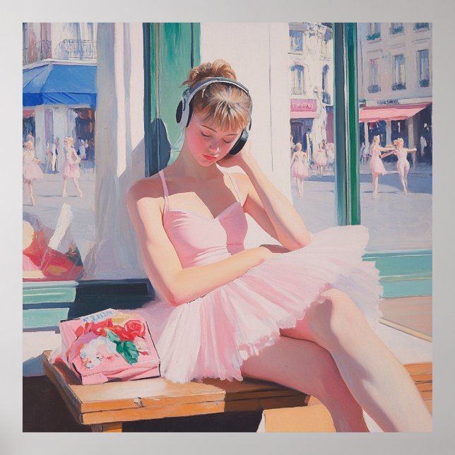 Dreamy Ballerina Moments: Soft Pastel Ballet Art Poster (Framsidan)