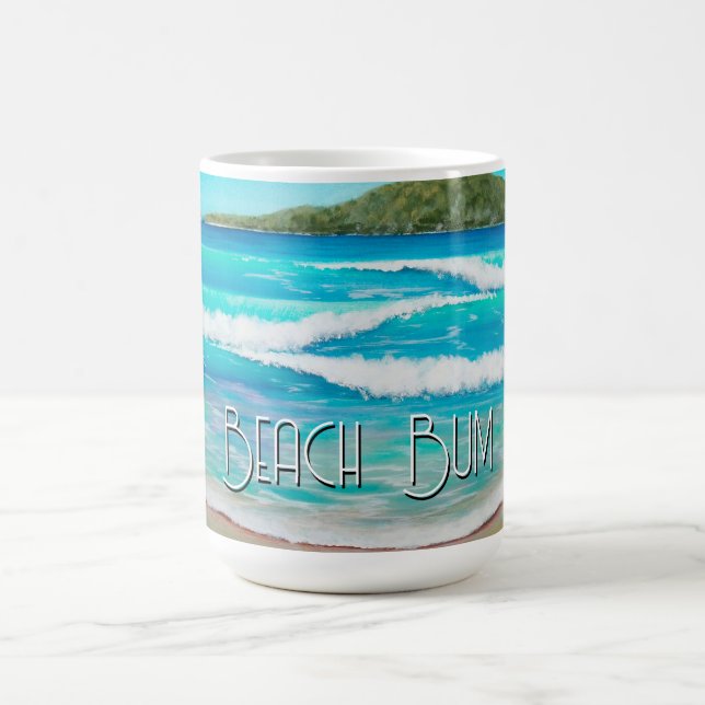 Dreamy Beach Blue Vågar Painting Australia Kaffemugg (Center)