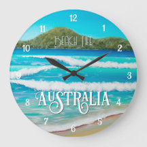 Dreamy Beach Blue Vågar Painting Australia Large