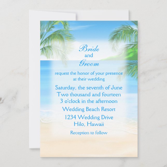 Dreamy Beach Wedding Inbjudningar (Framsida)