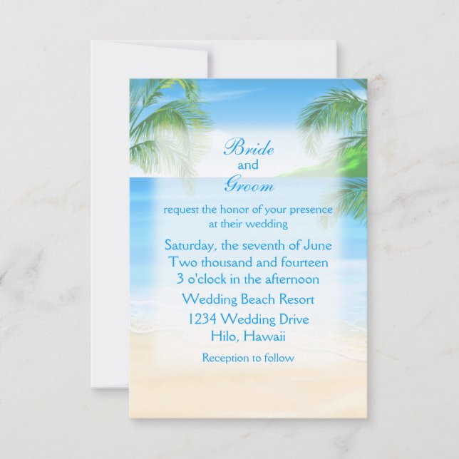 Dreamy Beach Wedding Inbjudningar (Framsida)
