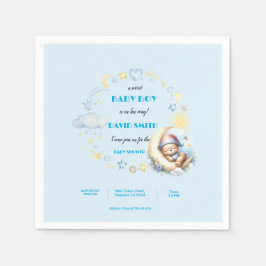 Dreamy Bear på Måne Stars Clouds Pappersservett