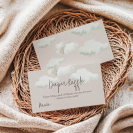 Dreamy Beige Heaven Sent Gender Reveal Diaper Tilläggskort