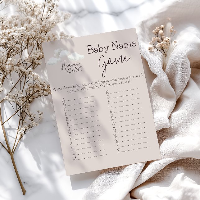 Dreamy Beige Heaven Sent Gender Reveal Namn Game (Skapare uppladdad)
