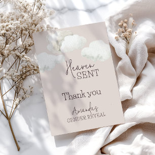 Dreamy Beige Neutralt Heaven Sent Gender Reveal Tack Kort