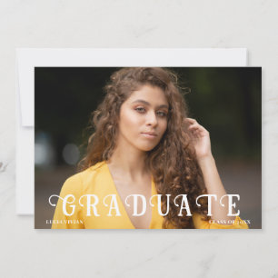 Dreamy Black Photo Studenten annons Inbjudningar