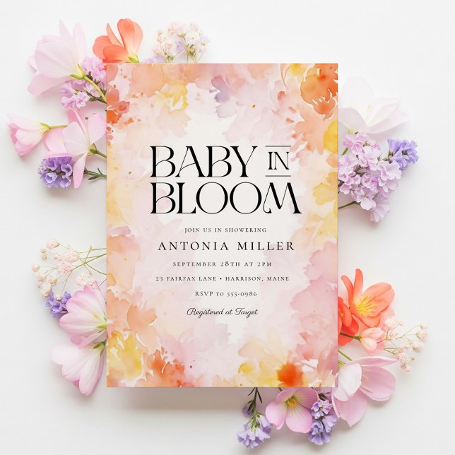 Dreamy Blommigt Baby i Bloom Baby Shower Inbjudningar (Skapare uppladdad)