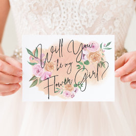 Dreamy Blommigt Flower Girl Card Inbjudningar