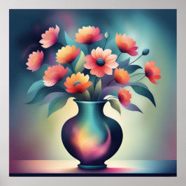 Dreamy Blommigt Glow Poster