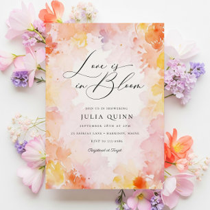 Dreamy Blommigt Kärlek finns i Möhippan Bloom Inbjudningar