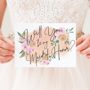 Dreamy Blommigt Maid of honor Card Inbjudningar