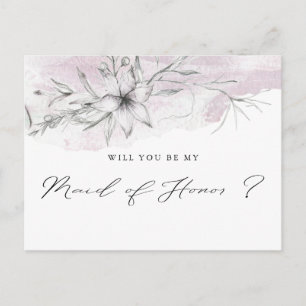 Dreamy Blommigt Maid of honor-vykort Vykort