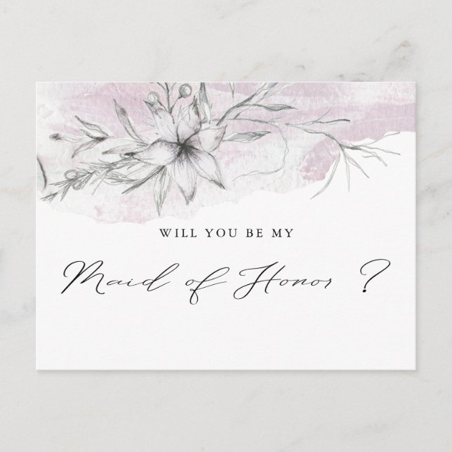 Dreamy Blommigt | Maid of honor-vykort Vykort (Framsida)