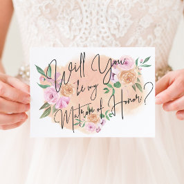 Dreamy Blommigt Matron of Honor Card Inbjudningar