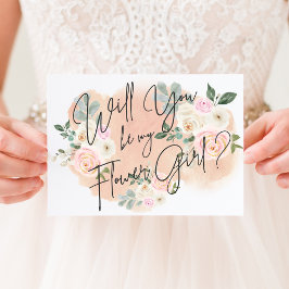 Dreamy Blommigt V2 Flower Girl Card Inbjudningar