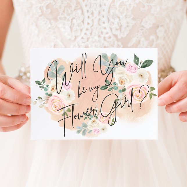 Dreamy Blommigt V2 Flower Girl Card Inbjudningar (Skapare uppladdad)
