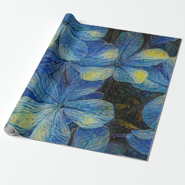 Dreamy blommor i Vincent Van Gogh art stil. Arti Presentpapper (Utrullad)