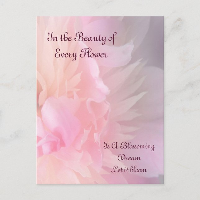 Dreamy Blooming Blommigt Poster Vykort (Framsida)