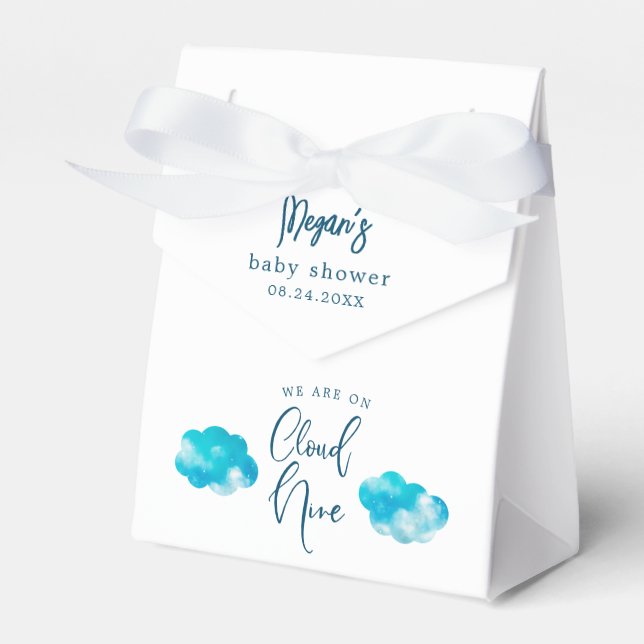 Dreamy Blue Cloud Nine Boy Shower Presentaskar (Framsidan Sidan)