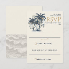 Dreamy Blue Handflatan Träd Bröllop OSA Kort