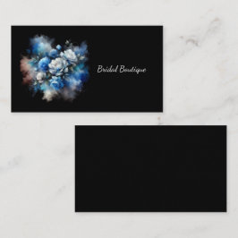 Dreamy Blue och Vit ros Watercolor Visitkort