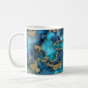 Dreamy Blue Teal och Guld Kaffemugg