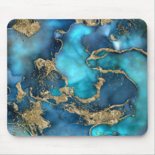 Dreamy Blue Teal och Guld Musmatta