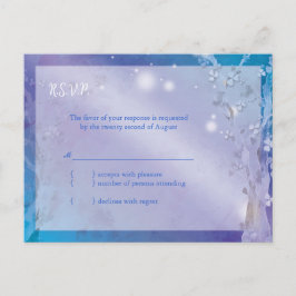 Dreamy Blue Träd Bröllop OSA Inbjudan Vykort