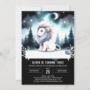 Dreamy Boho Lejon Birthday Inbjudningar