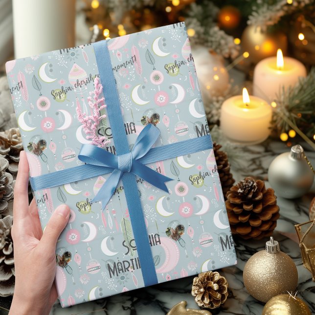 Dreamy Boho Night Himmel Design med Photo och Namn Presentpapper (Skapare uppladdad)