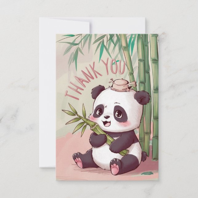 Dreamy Boho Panda Tack Kort (Framsida)