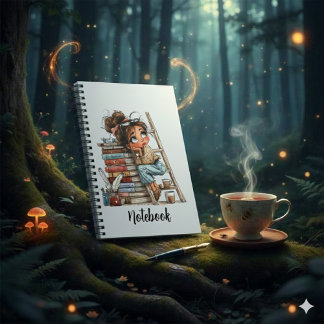 Dreamy Bookish Girl – Aesthetic Reading & Coffee Anteckningsbok
