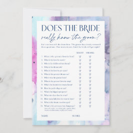Dreamy Bridal Shower Bride & Groom Game Card Inbjudningar