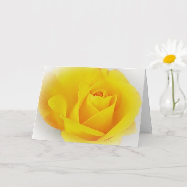 Dreamy Bright Gul ros Art Note Card Kort (Liten växt)