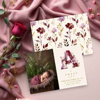 Dreamy Bunny A Initial Gold Glitter Newborn Meddelande