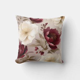 Dreamy Burgundy Flowers Kudde