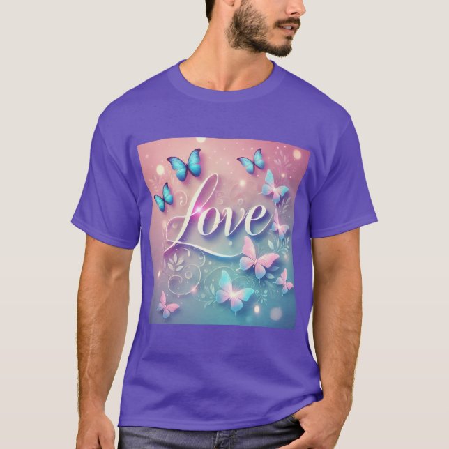 Dreamy Butterfly Kärlek Glow T Shirt (Framsida)